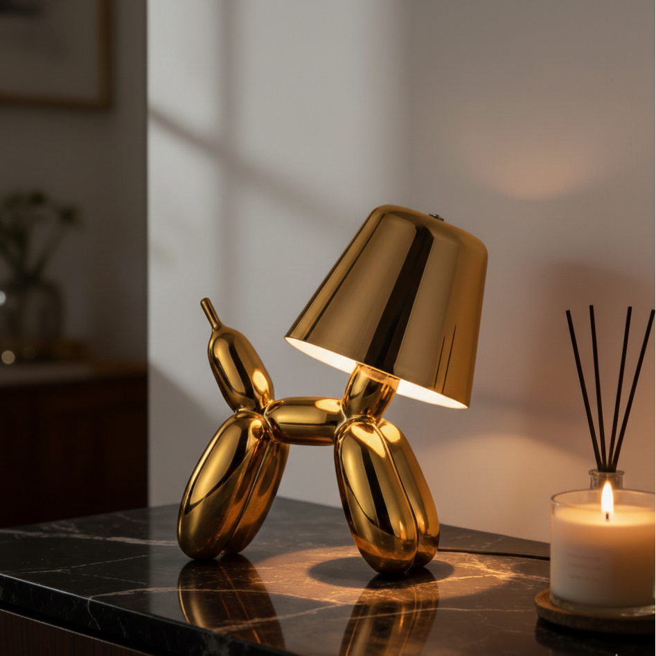 Metal Baloon Art LED Night Lamp – Mood Light for Bedroom & Living Room