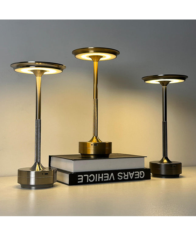 Luxury Cordless LED Table Lamp – Touch Control, Metal Body