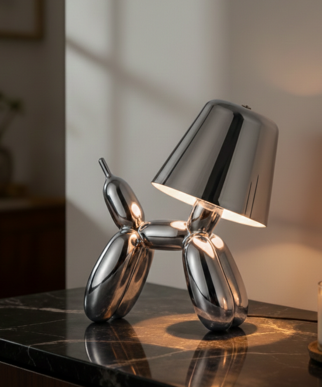 Metal Baloon Art LED Night Lamp – Mood Light for Bedroom & Living Room