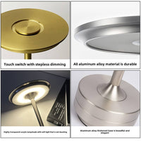 Luxury Cordless LED Table Lamp – Touch Control, Metal Body