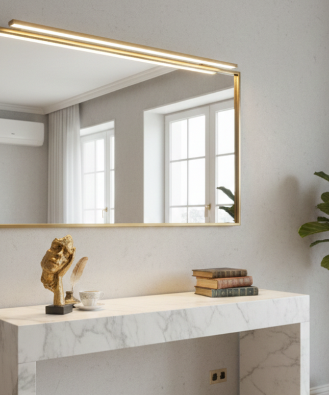 Golden Abstract Face Resin Sculpture – Contemporary Home Decor