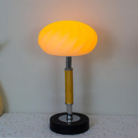 Retro Wooden Table Lamp – Rechargeable LED Light with 3 Color Modes
