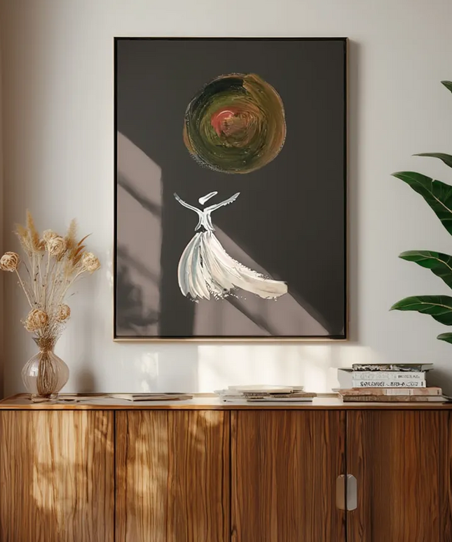 The Dervish and the Silent Universe | Handmade Canvas Wall Art
