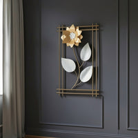 Elegant Golden Floral Metal Wall Art Frame