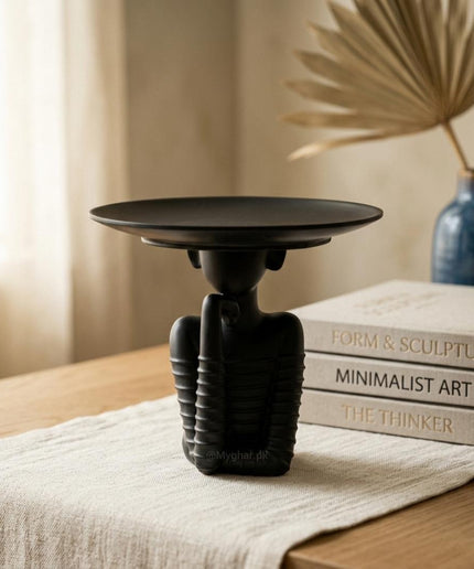 Abstract Thinker Sculpture Tabletop Decor Tray