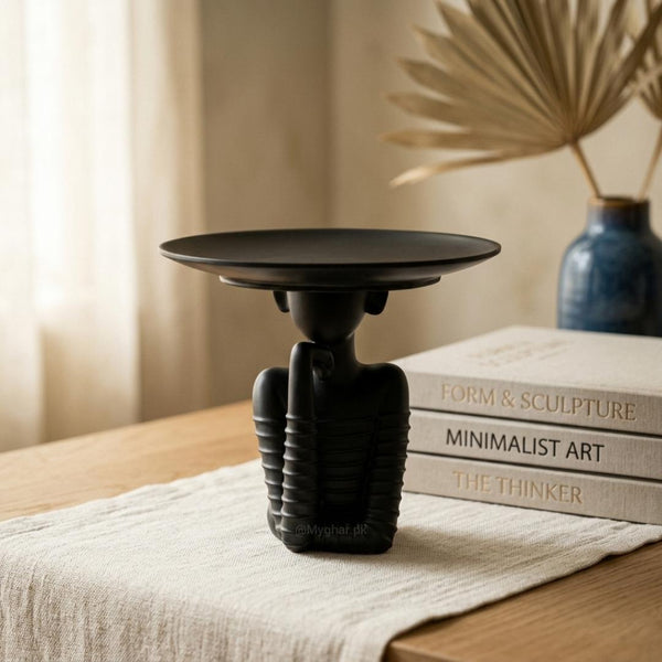 Abstract Thinker Sculpture Tabletop Decor Tray