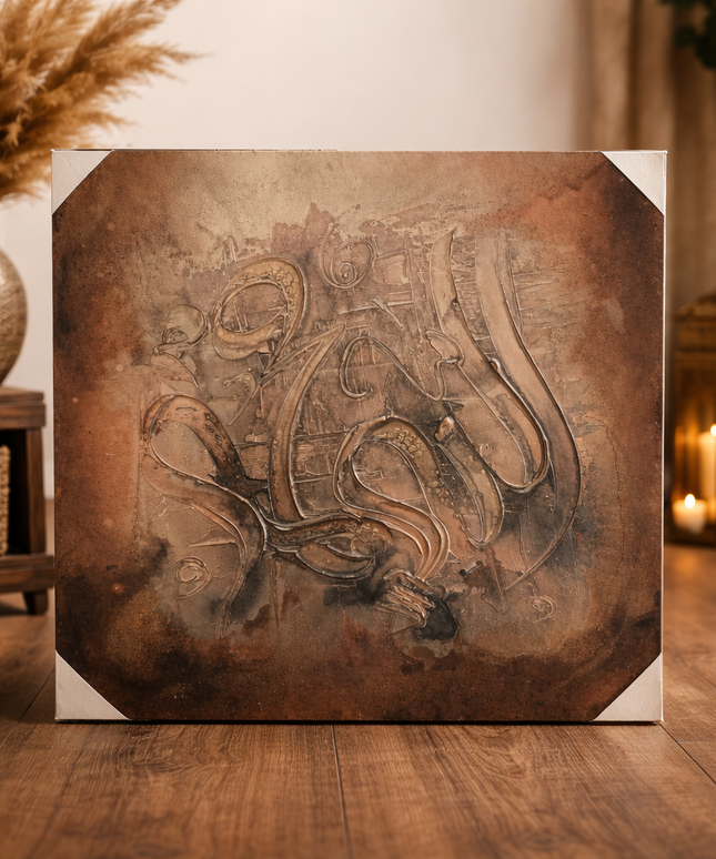 Allah, Muhammad Handmade Canvas Islamic Wall Art