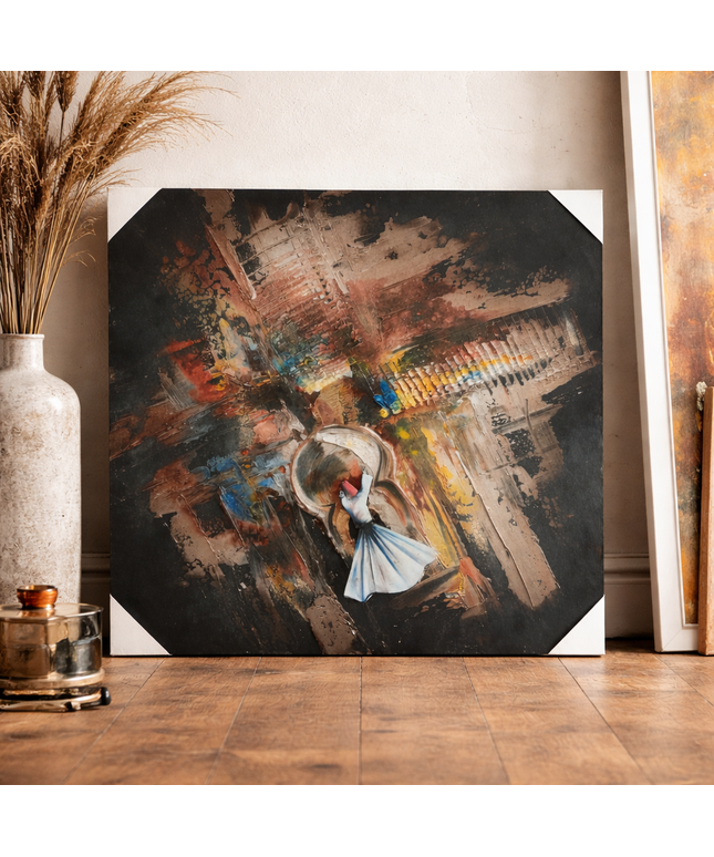 Dervish Abstract Canvas Wall Art – Handmade Spiritual Artwork