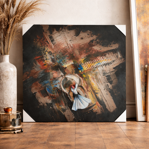Dervish Abstract Canvas Wall Art – Handmade Spiritual Artwork