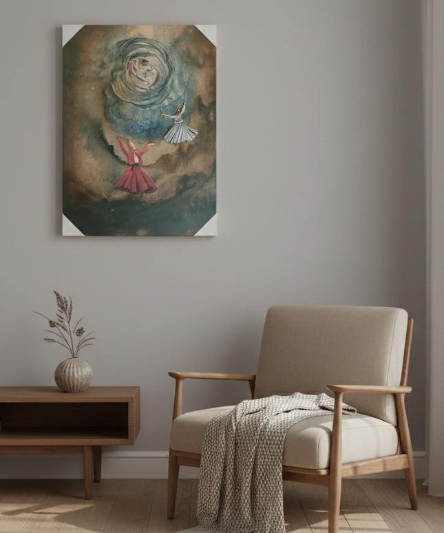 Sacred Ascent of the Dervishes Toward Inner Truth | Handmade Canvas Wall Art