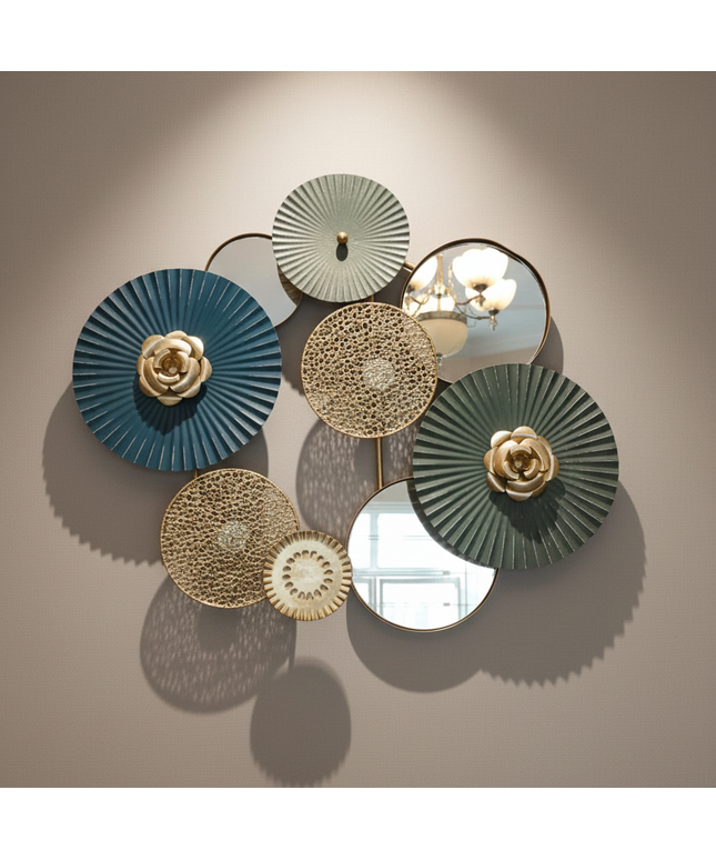 Modern Abstract Metal Wall Decor With Mirrors