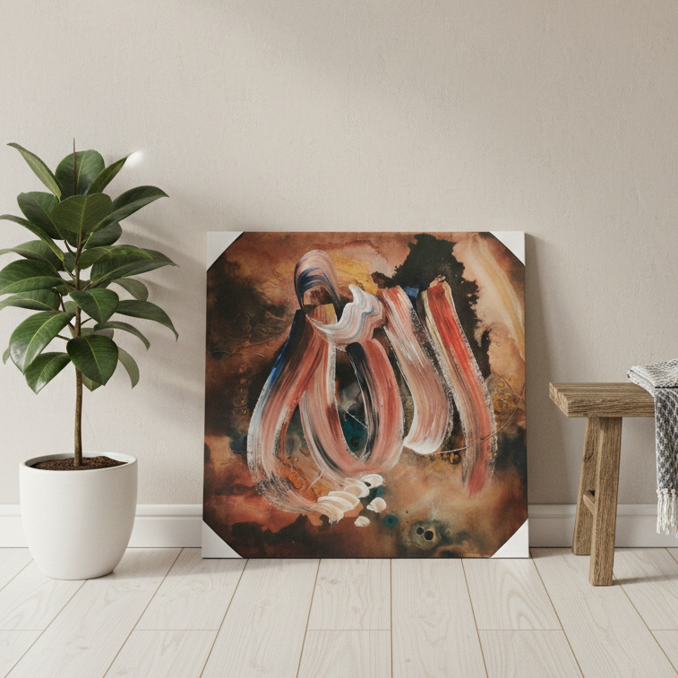 Allah Written Beautiful Handmade Islamic Wall Art