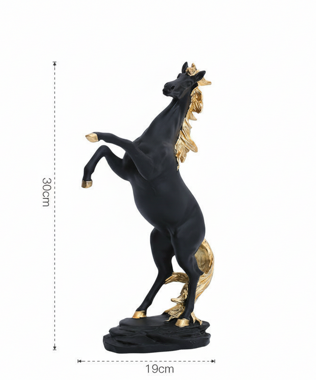 Elegant Horse Resin Sculptures – Decorative Pair