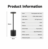 Elegant Rechargeable Touch Lamp – Perfect Ambient Light