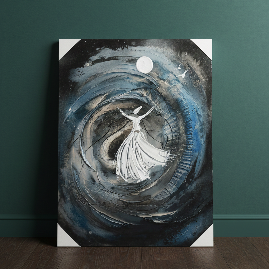 The Dervish in Infinite Motion and Stillness| Canvas Wall Art