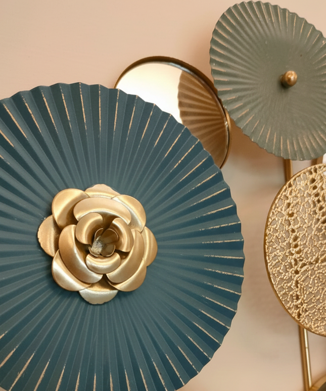 Modern Abstract Metal Wall Decor With Mirrors