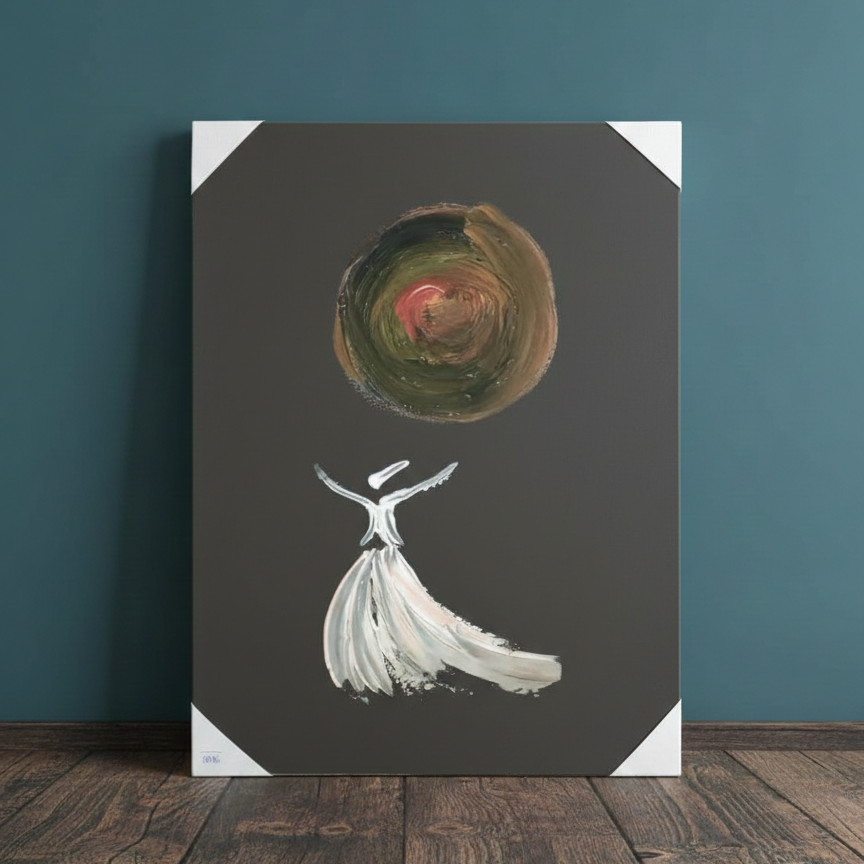 The Dervish and the Silent Universe | Handmade Canvas Wall Art