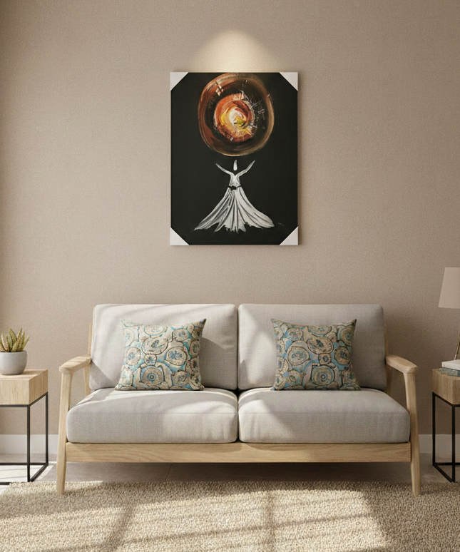 The Dervish and the Inner Light of Awakening| Handmade Canvas Wall Art