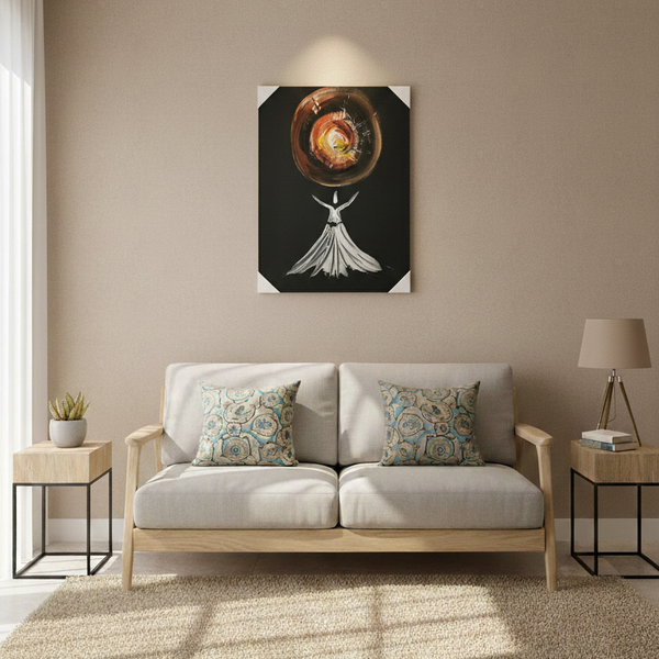 The Dervish and the Inner Light of Awakening| Handmade Canvas Wall Art