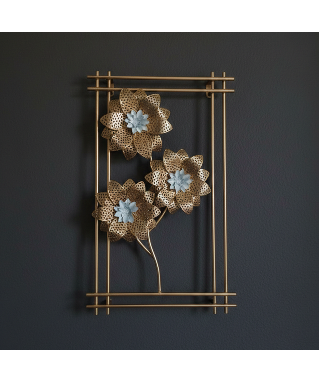 Modern Floral Composition Metal Wall Art Design