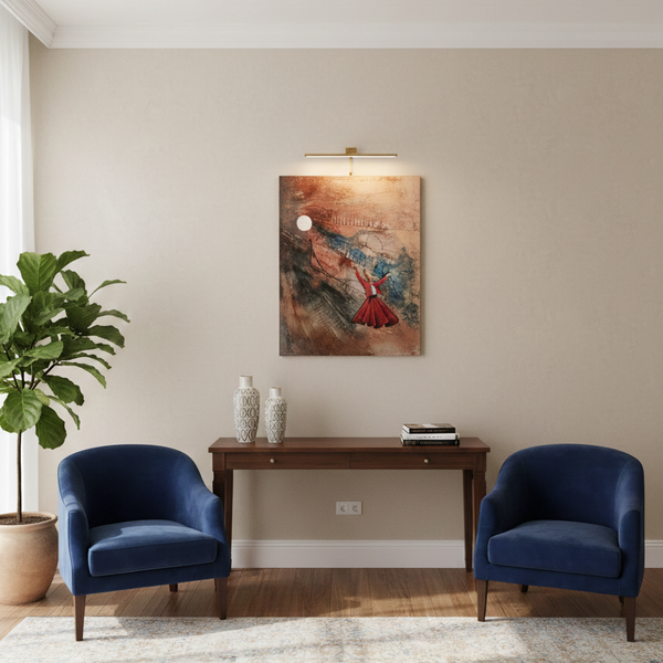 Dervish Beneath the Moon of Devotion | Handmade Canvas Wall Art