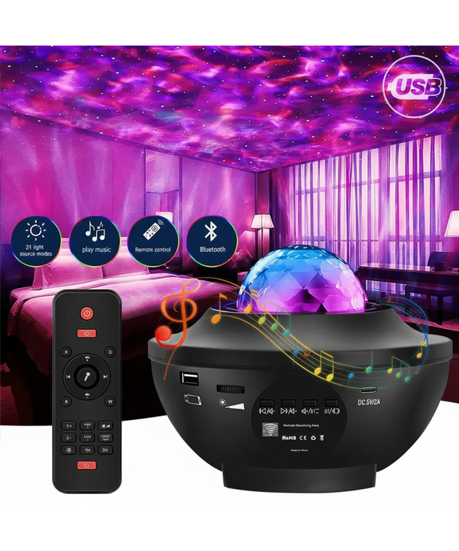 Galaxy Projector Night Light for Bedroom,Star Projector Light with Bluetooth speaker