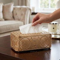 Metal Gold Decorative Tissue Box Cover
