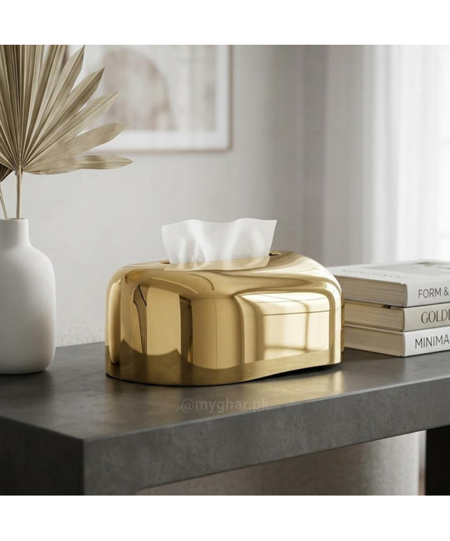 Modern Gold Tissue Box Cover for Home
