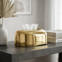 Modern Gold Tissue Box Cover for Home