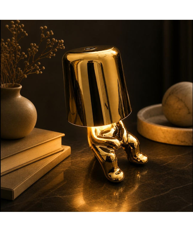 Luxury Gold Metal Desk Lamp – Sitting Character