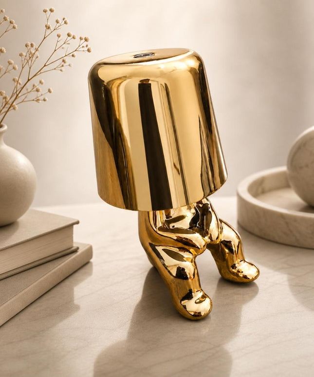 Luxury Gold Metal Desk Lamp – Sitting Character