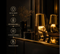 Luxury Gold Metal Desk Lamp – Sitting Character