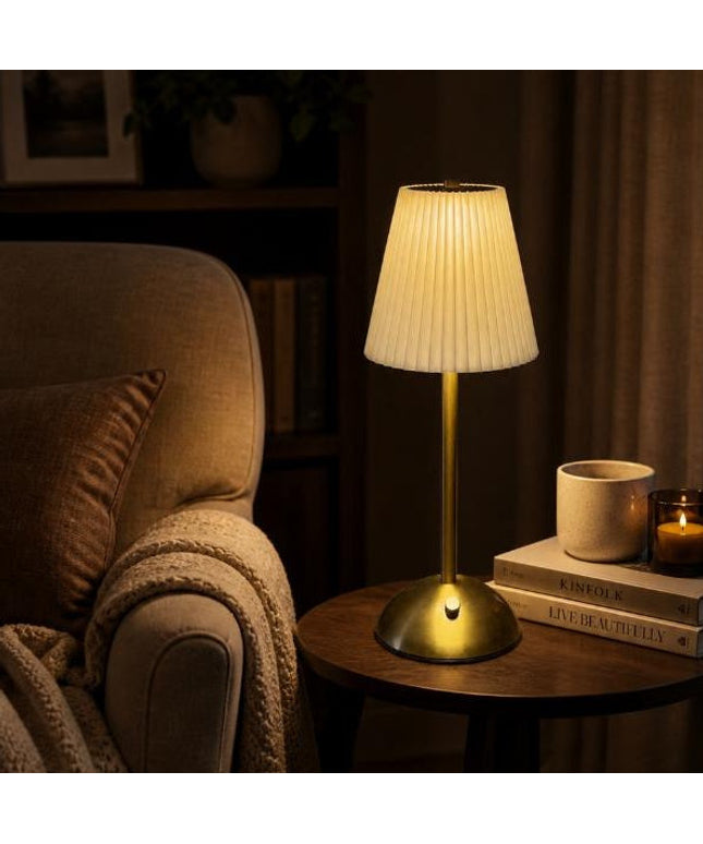 Elegant White Table Lamp-Rechargeable & Wireless
