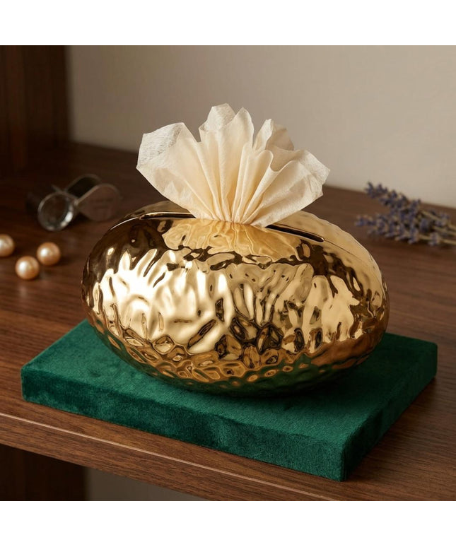 Elegant Gold Tissue Box Cover Home Decor