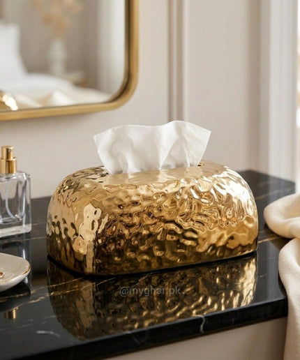 Luxury Gold Fiber Tissue Box Holder Decor