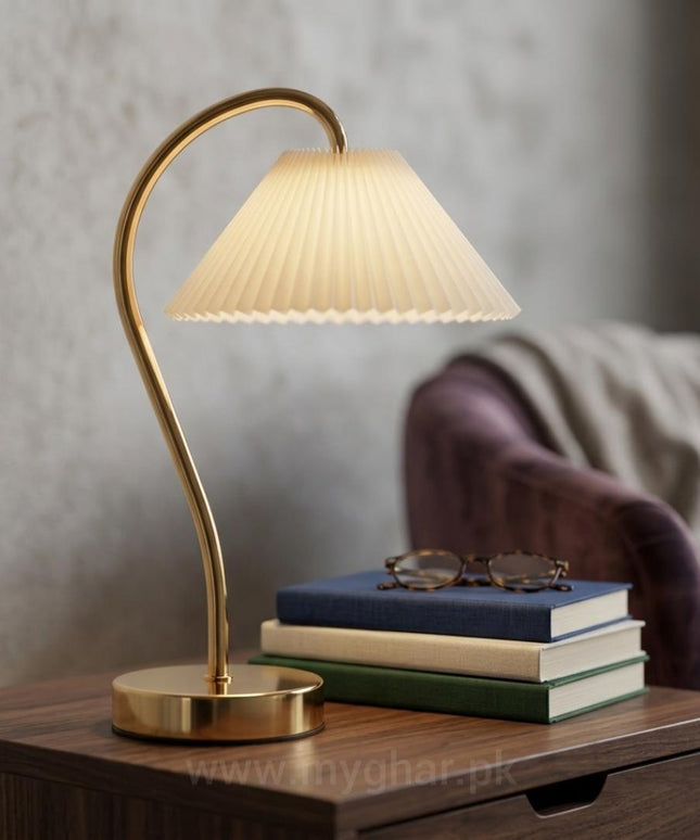 Luxury Rechargeable White Table Lamp with Golden Base