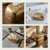 Luxury Gold Fiber Tissue Box Holder Decor