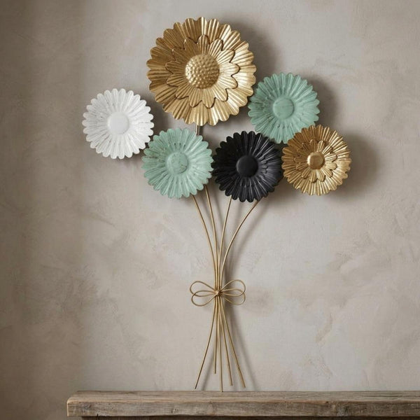 Elegant Floral Bouquet Metal Wall Art for Home Decor