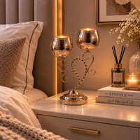 Premium Rose Gold Candle Stand for Table Decor