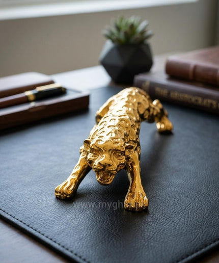 Decorative Golden Leopard Sculpture Home & Office Decor