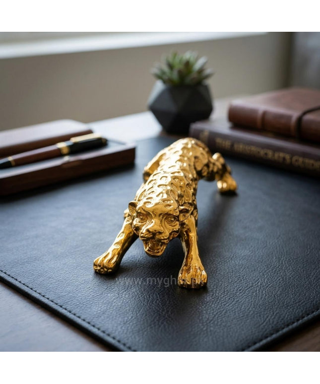 Decorative Golden Leopard Sculpture Home & Office Decor