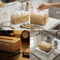 Metal Gold Decorative Tissue Box Cover