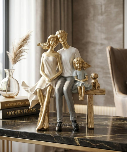 Loving Family and Pet Showpiece for Home Decor