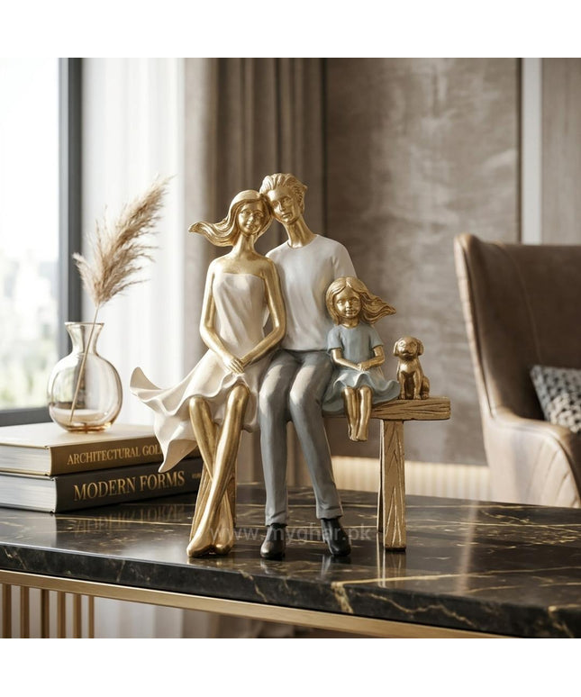 Loving Family and Pet Showpiece for Home Decor