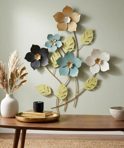 Modern Botanical Flower Metal Wall Decor