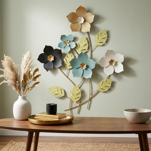 Modern Botanical Flower Metal Wall Decor