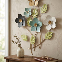 Modern Botanical Flower Metal Wall Decor
