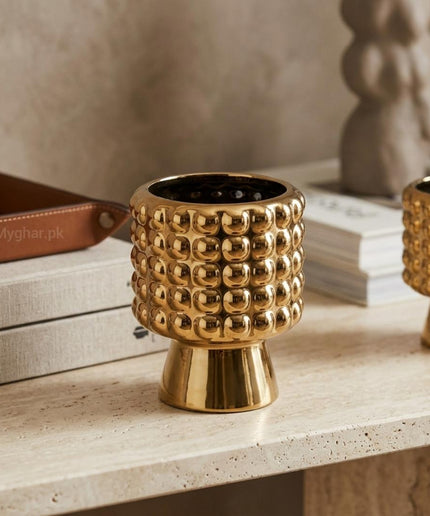 Statement Gold Bubble Planter for Tables and Shelves