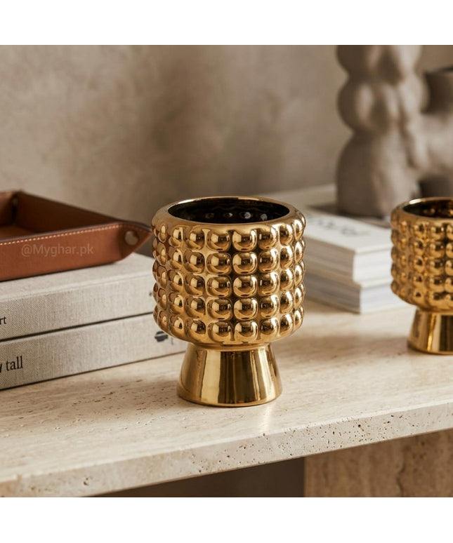 Statement Gold Bubble Planter for Tables and Shelves