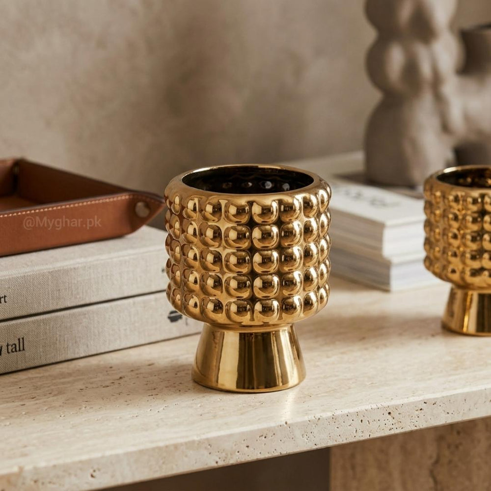 Statement Gold Bubble Planter for Tables and Shelves